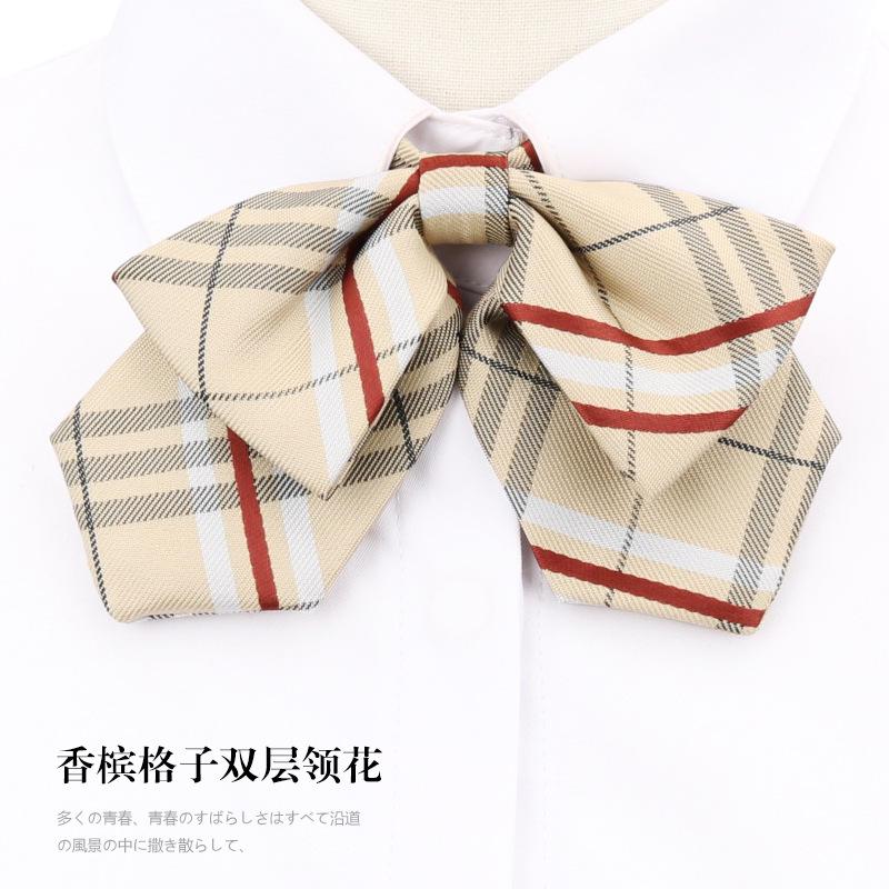 Japanese And Korean Version Of Female Collar Flower Double-Layer College Wind Ribbon Free Jk Bow Bow Graduation Photo Tie Sailor Suit