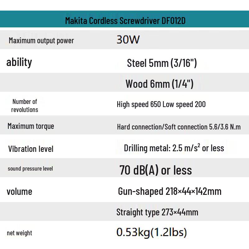 Makita 7.2V Foldable Cordless Screwdriver/Drill CN plug (adapter included)