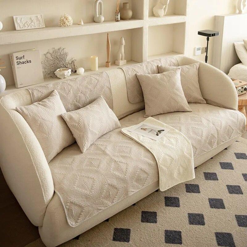 

Универсальная подушка для дивана, нескользящая подушка, чехол для дивана, простой чехол из хлопчатобумажной ткани, полотенце, стираемый водой хлопок, четыре сезона 70x70cm 1pcs