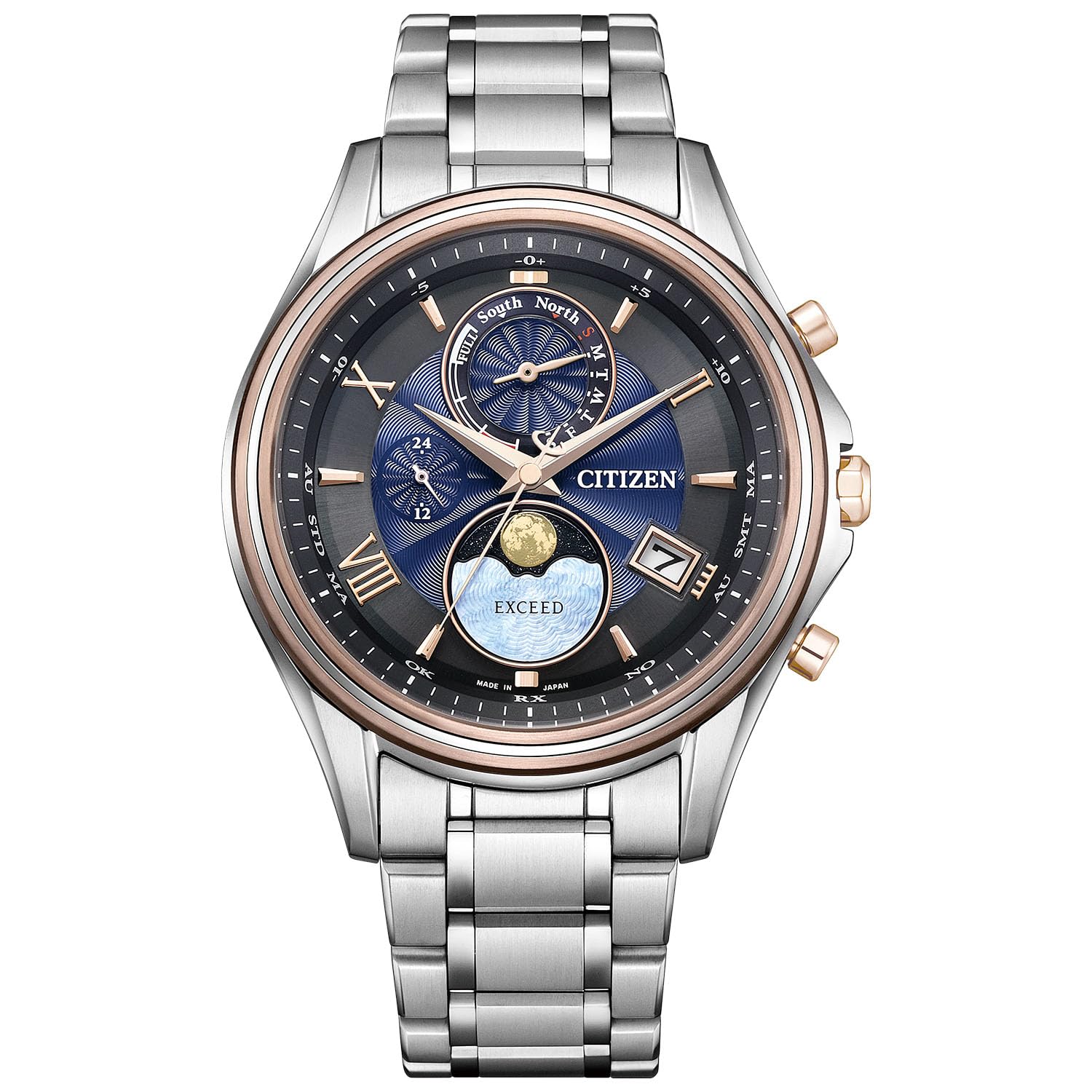 

Exceed Light Powered Eco Drive Radio Watch Waterproof Couple Limited Pair Model Black Blue Silver [Citizen] Good Day BY1026-65F Men s