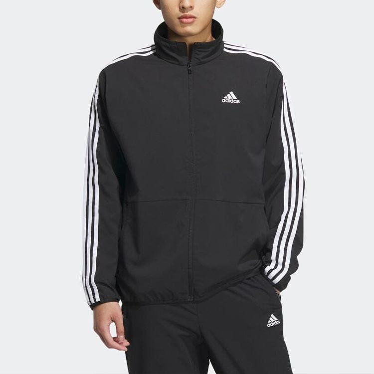 adidas Three Stripes Stand Collar Jacket Men's Black IA9374