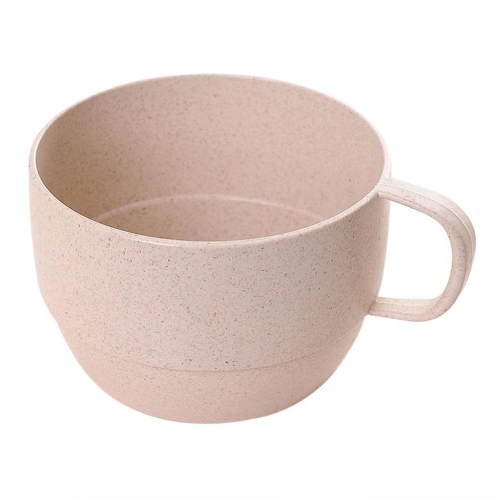 Lightweight Fall Resistant Reusable Kitchen Supplies Eco-friendly with Handle Wheat Straw Cup Coffee Mug Drinking Cup Drinkware