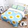 Cartoon Smiling Flower Pattern Bedding Set for Kids Luxury Gift 3pcs Digital Print Comforter Set Soft Comfortable Breathable