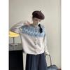 Korean Fashion Elegant Long Sleeved Knitted Cardigan Women Sweater Autumn Round Neck Coats Long Sleeve Loose Simple Office Jacket Woman Clothing