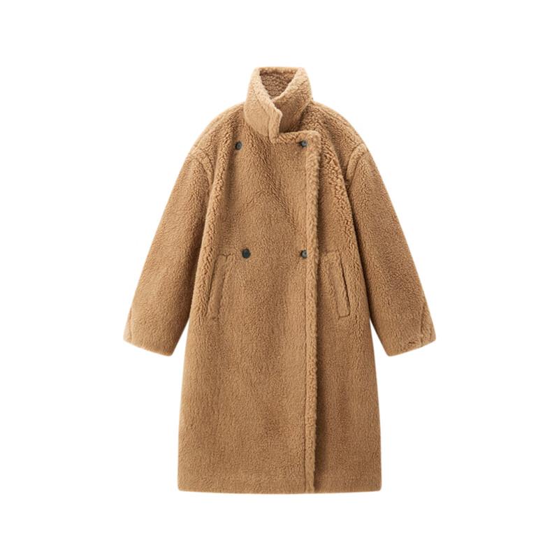 PEACEBIRD Women's Teddy Roll Texture Wool Blend Coat