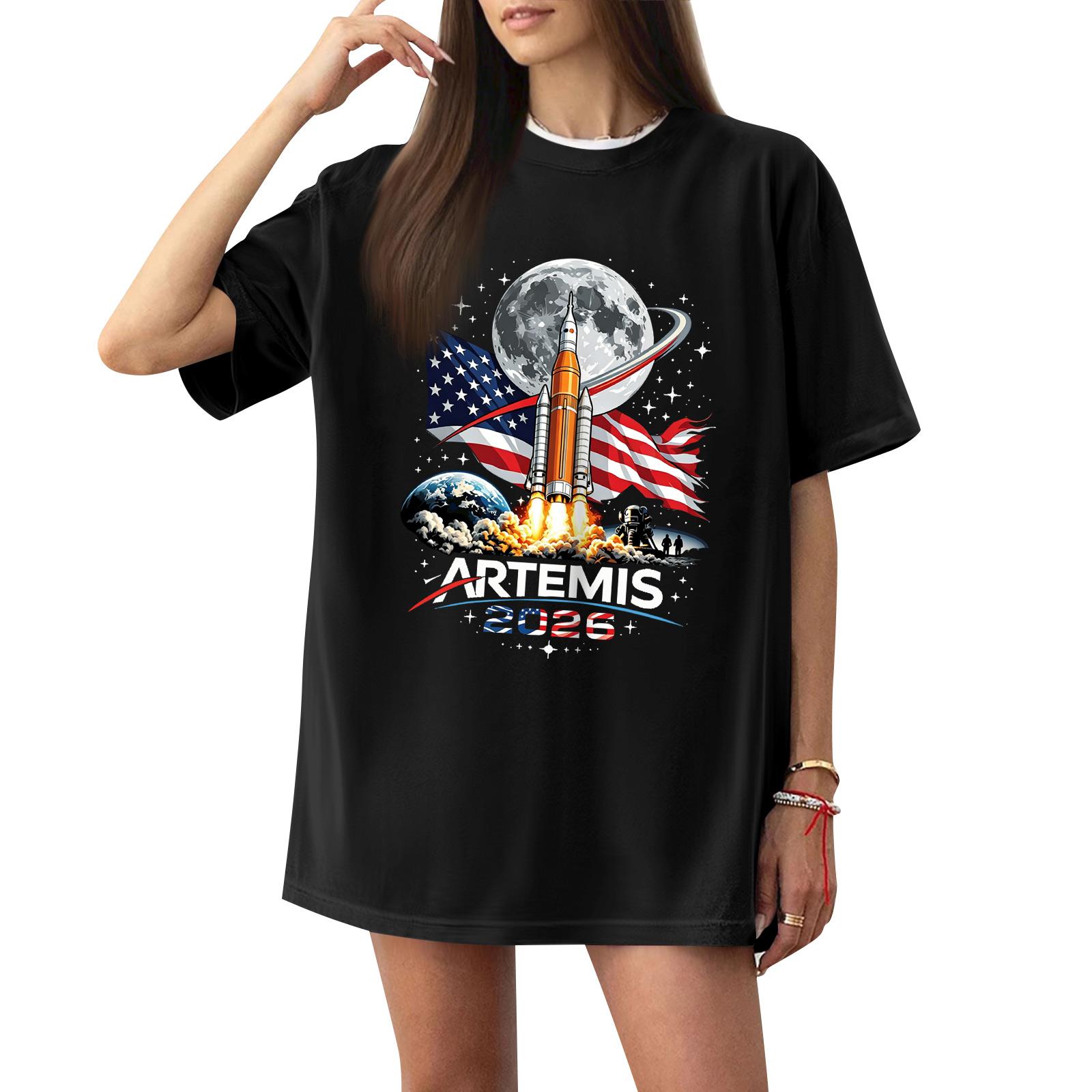 Женская повседневная футболка с принтом и коротким рукавом L