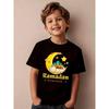 European Sizes Boys' Summer Fashion Short Sleeve T-Shirt | "Ramadan Mubarak" Print with Crescent, Stars