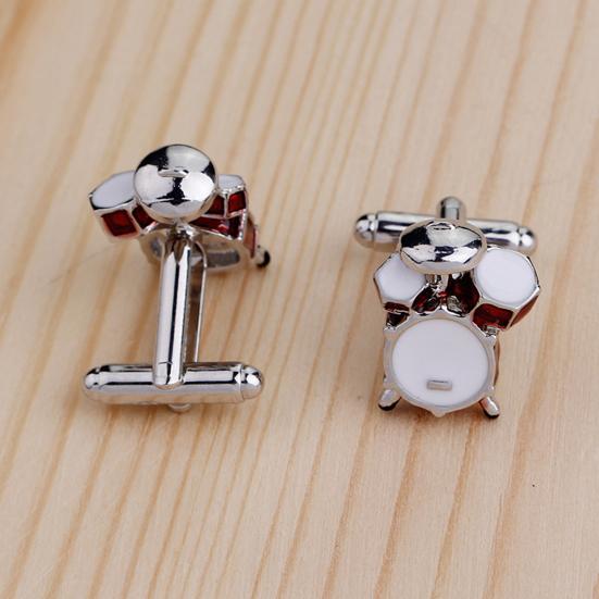 1 Men Wear Cufflinks Drum Shape Pair Banquet Attire Accessories