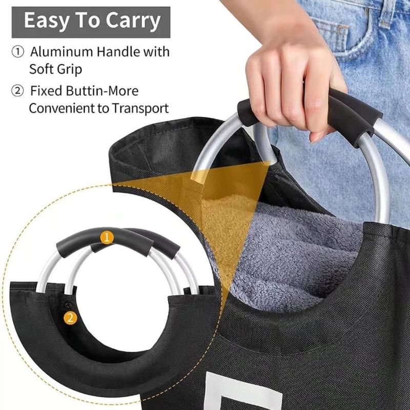 1Pc 90L Super Large Foldable Laundry Basket Waterproof Oxford Fabric Dirty Clothes Storage Bag for Travel Portable And Durable