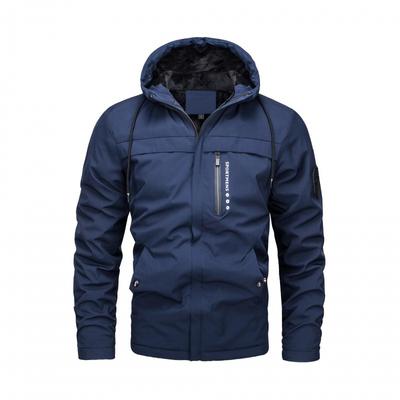Chaqueta Casual con Capucha para Hombre Gruesa de Forro Polar Invierno Exterior Algodón Chaqueta Cortavientos
