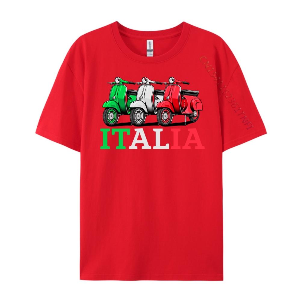 Italia Scooter Moped Motorcycle Biker Cream T Shirt Mens Gifts Graphic Tees Streetwear Tshirt Leisure