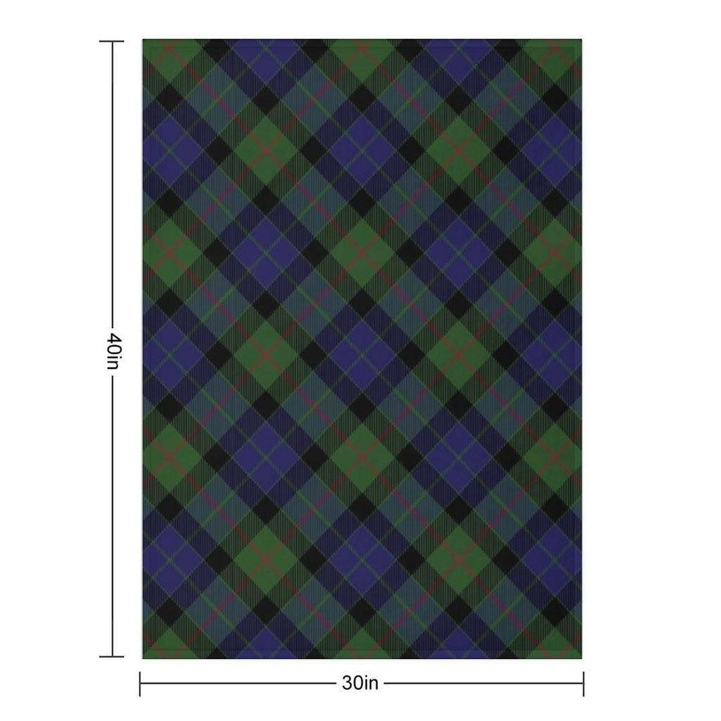 Gunn Clan Family Tartan Cross Pattern Throw Blanket Retros Large Luxury Brand Designers Blankets