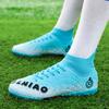 2025 New High-top Leather Football Shoes Large Size Men's and Children's Broken Nails Artificial Flat AG Long Nails Training Shoes
