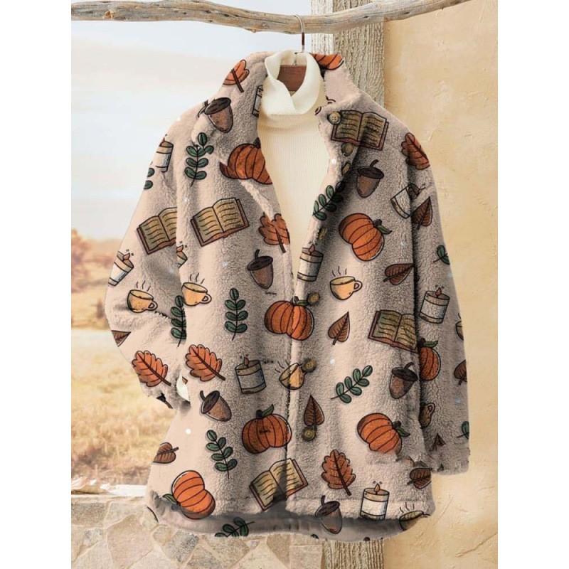 Womens Stand-Up Collar Fleece Sweatshirt With 3D Digital Floral Print Casual Long Sleeve Top Fall 2025
