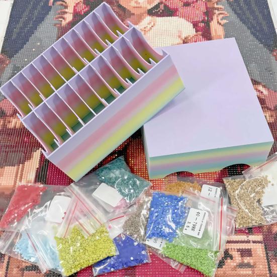 Bead Storage Container Diamond Art Storage Case with 20 Compartments Rhinestone Painting Organizer for Craft Enthusiasts