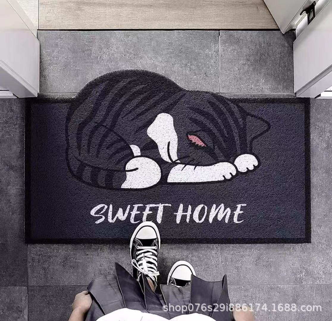 

Мультяшный коврик для входной двери, коврик для кухни, ванной комнаты, противоскользящий, ковер для удаления пыли, коврик для ног с проволочными петлями, придверный коврик 40x60cm