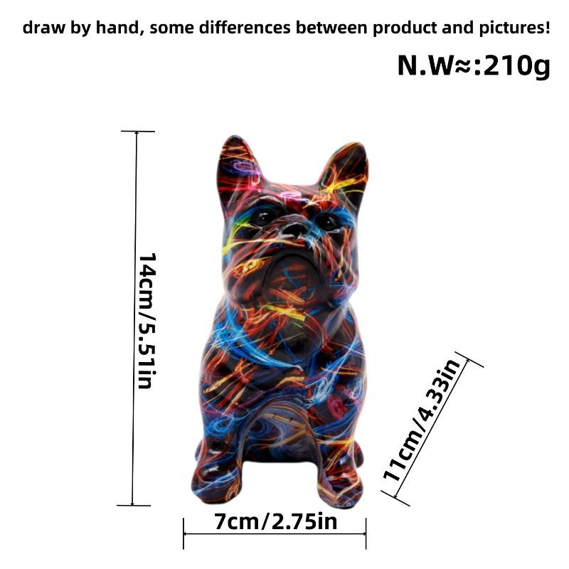 Cute French Bulldog Home Decoration, Handcrafted Resin Sculpture for Desk and Shelf Display