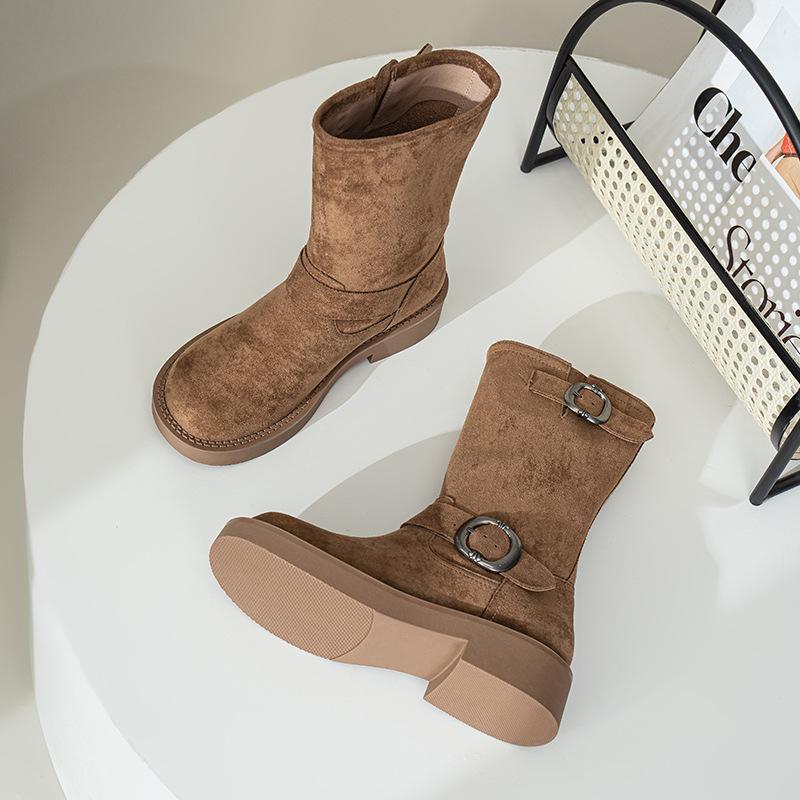 New spot grape mother autumn and winter new retro metal buckle round head polished Martin boots belt buckle locomotive stack