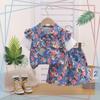 Girls' Floral Print Two-Piece Short Sleeve Top And Shorts Set Summer Baby Short Sleeve Trendy Doll Shirt Outfit