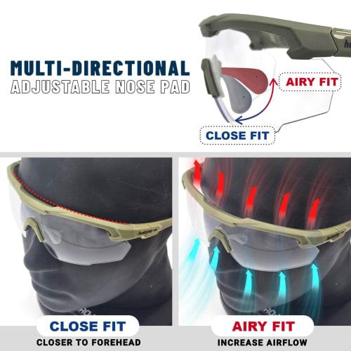 HTS HUNTERSKY Anti-Fog Tactical Shooting Glasses for Men, S57 Military Eye Professional Ballistic Safety Glasses for Shooting Eye Protection