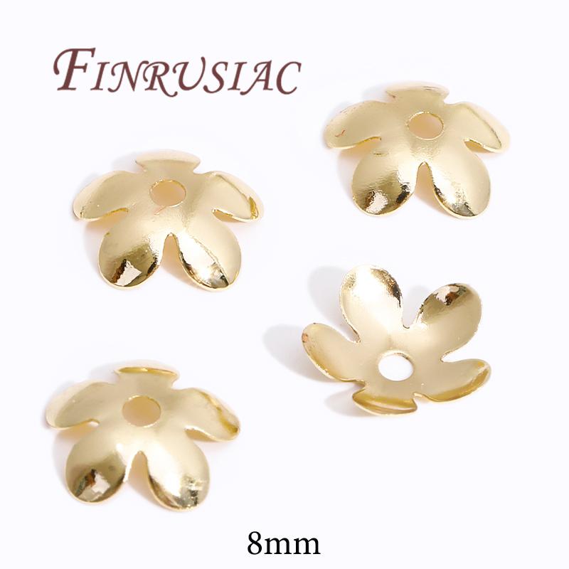 18K/14K Gold Plated Beads Cap For Jewelry Flower Bead Caps Jewelry Making Supplies Spacer Beads DIY Bracelets Accessories