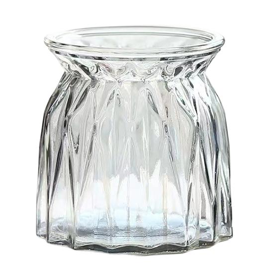 Glass Bud Vase Small Clear Flower Vase for Centerpiece Vintage Decorative Vase for Wedding Party Baby Shower Dining Table Decor