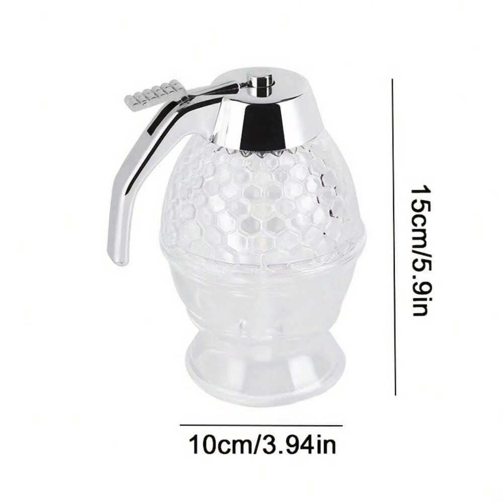 Vasetto Dispenser Sciroppo di Miele Contenitore Anti-Goccia Barattoli di Miele Vasetto Olio Tipo Push Vasetto Dispenser Miele Bottiglia Salsa Barattolo Sigillato Imbuto