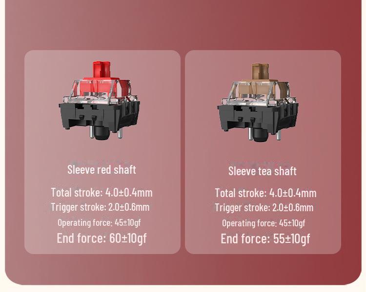 Black Duke AK680 Dual-Mode Wireless/Wired Mechanical Keyboard, Hot-Swappable, 68 Keys, Tea & Red Switch Options