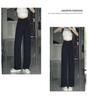Women's High-Waist Black Drape Wide-Leg Pants - Summer 2025 Fashion, Loose Casual Petite Suit Trousers