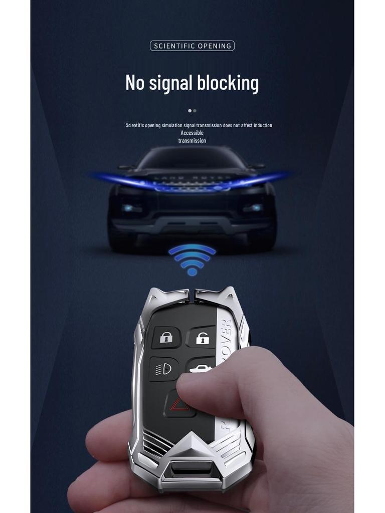Land Rover Schlüsselhülle: Kompatibel mit Discovery Sport, Range Rover Evoque, Discovery 4, Velar und 5 mit Schlüsselanhänger