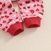 Toddler Girl Valentines Day Outfit, Letter Long Sleeve Sweatshirt Heart Long Pants 2 Piece Set