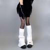 Harajuku Women Autumn Vintage Flared Leg Warmers Socks Gothic Punk Letters Label Ribbed Knitted Foot Covers Streetwear