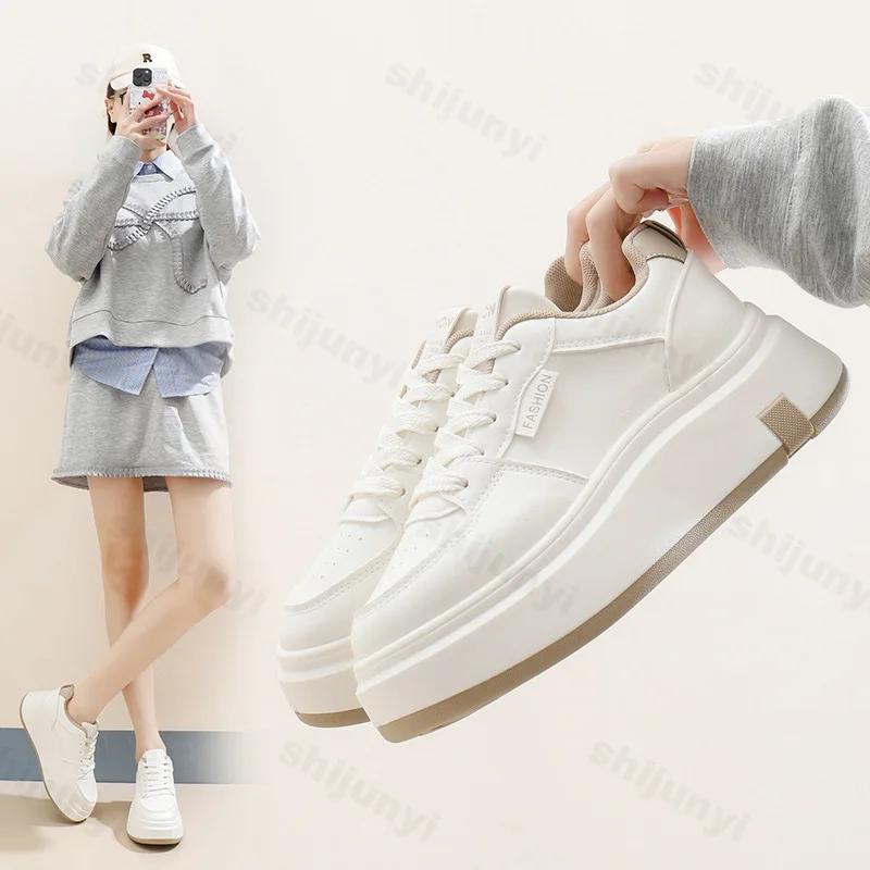 Fashion 2025 New White Chunky Sneakers Women Platform Sports Shoes Ladies Casual Tennis Female Vintage Design Footwear Zapatillas Mujer