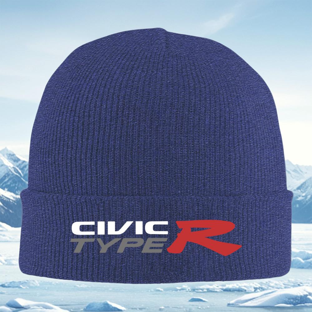 CIVIC TYPE R logo emblem design Men Women Unisex Knitted Hat Beanie Pullover Cap Winter Thermal Warm Christmas Outdoor Cycling H