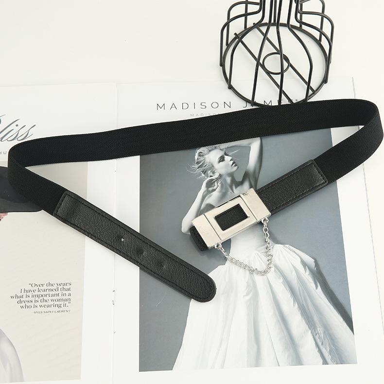 Elastic Elastic Coat Belt Accessories Decorative Dress Suit Waist Seal Women Autumn Winter Tide Summer Black