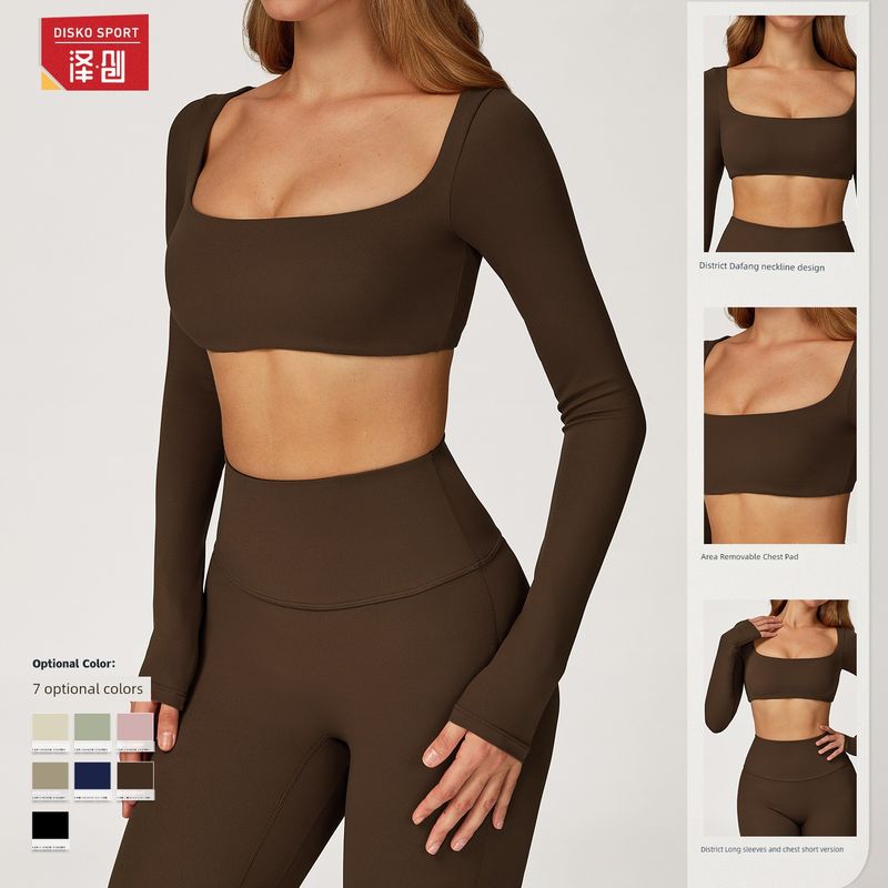 Guangzhou Zechuang Clothing Co., Ltd. Sexy Nude Feel Long Sleeve Yoga Wear Outdoor Running Workout T-shirt Quick-Drying Tight