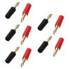 5 Sets 2.5mm Banana Plug Brass Gold Plated Soldering Male Speaker Connector Red and Black