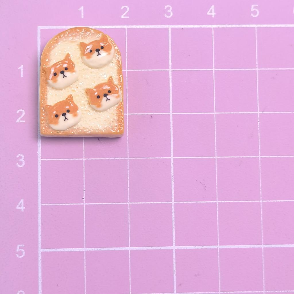Mini Cartoon Resin Animal Toast Flatback Cabochon Scrapbooking for Phone Decoration DIY Jewelry Craft Dollhouse Accessories