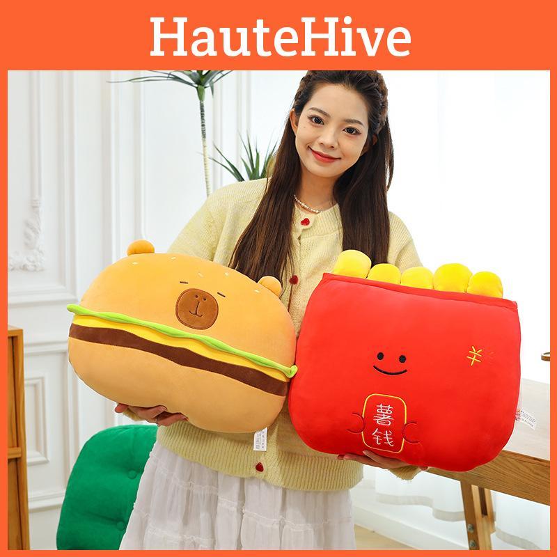 Capybara Hamburger Plush Toy Adorable Cartoon Girls Bedtime Pal Birthday Gift