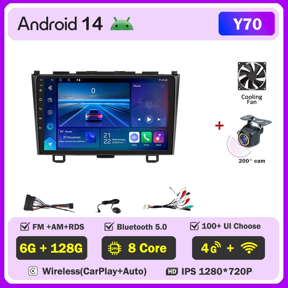 For Honda CR-V 3 RE CRV 2007-2011 Car Multimedia Video Player Android Auto Car Radio Touch Screen GPS Navigation Mirror Link