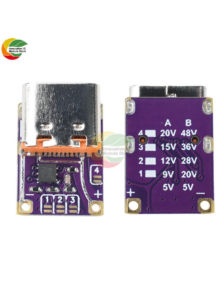 PD3.0/3.1 QC3.0 Schnelllade-Modul DC 5V/9V/12V/15V/20V/28V/36V/48V Ausgangsspannung Trigger PD zu DC Lade-Modul Typ-C Inter