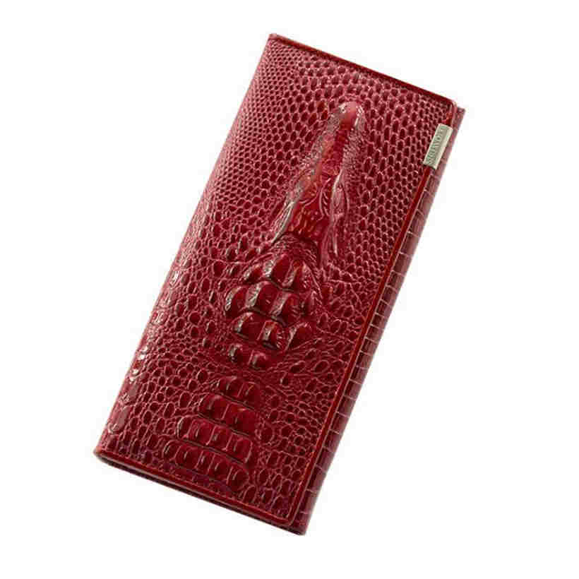 Fashion Crocodile Pattern Wallet Ladies Wallet Long Zipper Wallet Large Capacity Clutch Purse