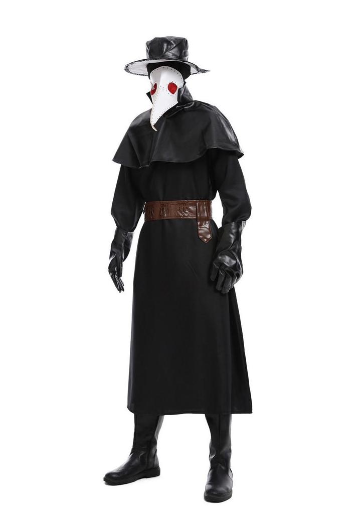 Costume da Medico della Peste Steampunk Corvo per Halloween con Becco Lungo
