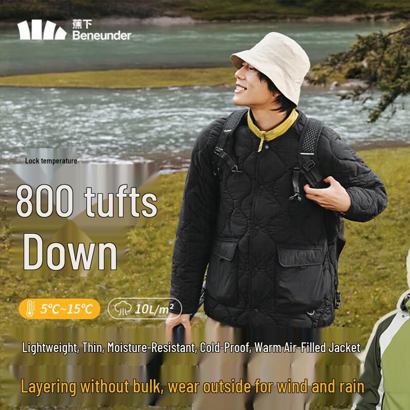 Jiaoxia Men's Round Neck Air Fleece Warm Jacket CL18824
