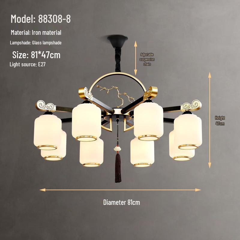 2024 Modern Chinese Style Chandelier for Living Room, Dining Room, or Bedroom - Simple and Elegant Atmosphere with Hotel-Quality Lighting