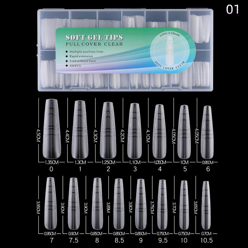 

240Pcs Coffin Stiletto Trapezium Soft Gel Nail Tips With Auxiliary Lines Innovative Press On Nails Multifun Full Cover Fake Nail 1