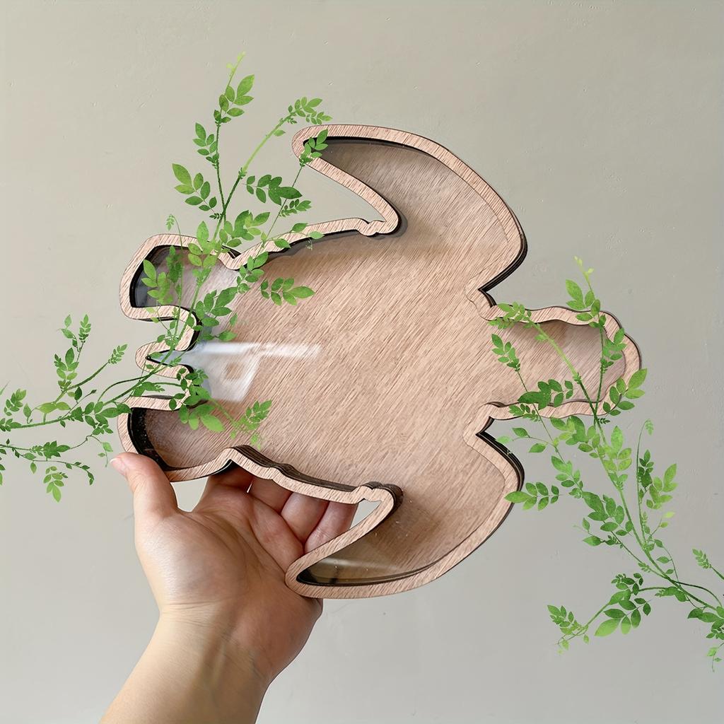 1 pc Wooden Retro style Storage Box in The Shape of A Turtle. Wooden Craft Personalized Creative Wooden Desktop Display Stand