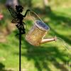 Solar-Powered Iron Art Flower Fairy Lawn Lamp Outdoor Waterproof Garden Kettle Hollow Rojection Light for Decorative Outdoor Use