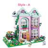 Creative Fairy Tale Flower House Architecture Building Blocks creative DIY tabletop decoration Toys Christmas birthday gifts