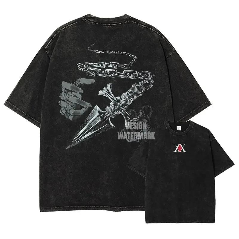 

Japanese Hot Anime H-Hunter X H-Hunter TShirt Oversized Vintage Washed High Quality Hot Product Unisex Sweatshirt Sports Graphic L